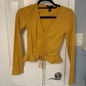 Forever 21 long sleeve shirt in mustard yellow.
